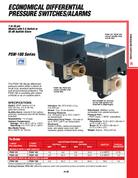 Thumbnail of document Data Sheet - PSW-181 Industrial Differential Pressure Switch or Alarm